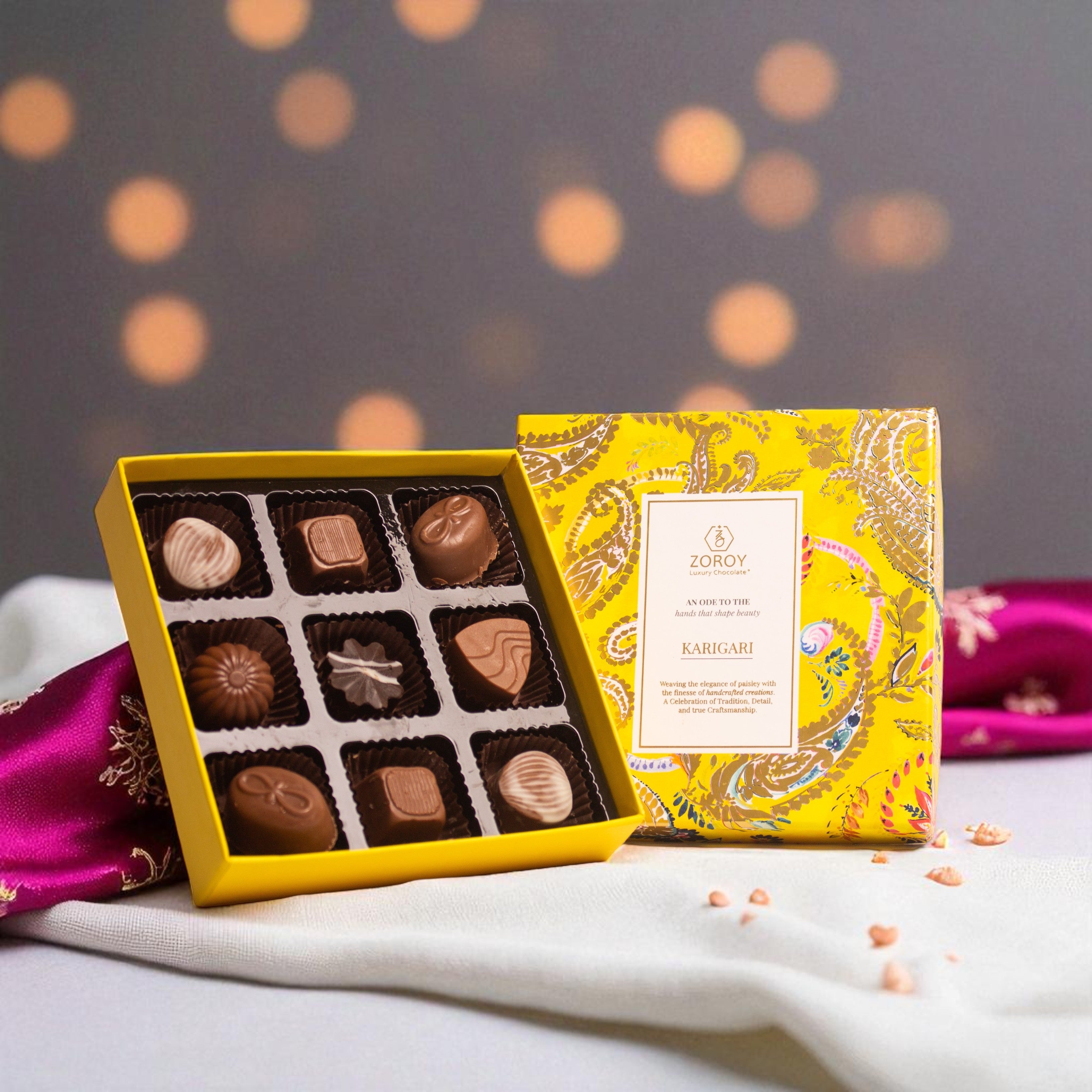 ZOROY Diwali Festive Box of 9 Assorted Chocolate