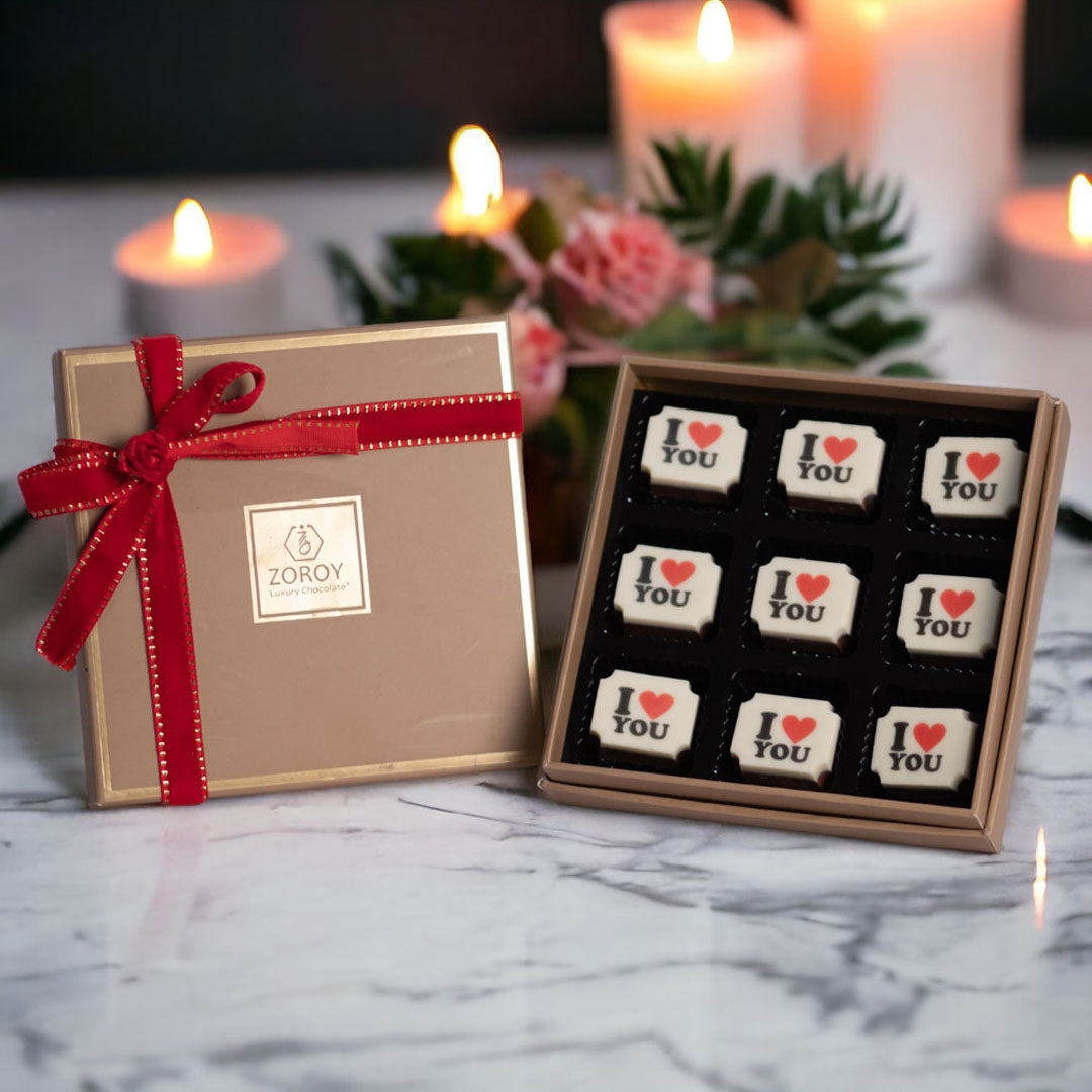 ZOROY Luxury Chocolate Forever Together Valentines Gift | I love you printed Chocolates | 100G pure chocolate coated nuts | 100G handcrafted cookies | Teddy bear | 100% Veg