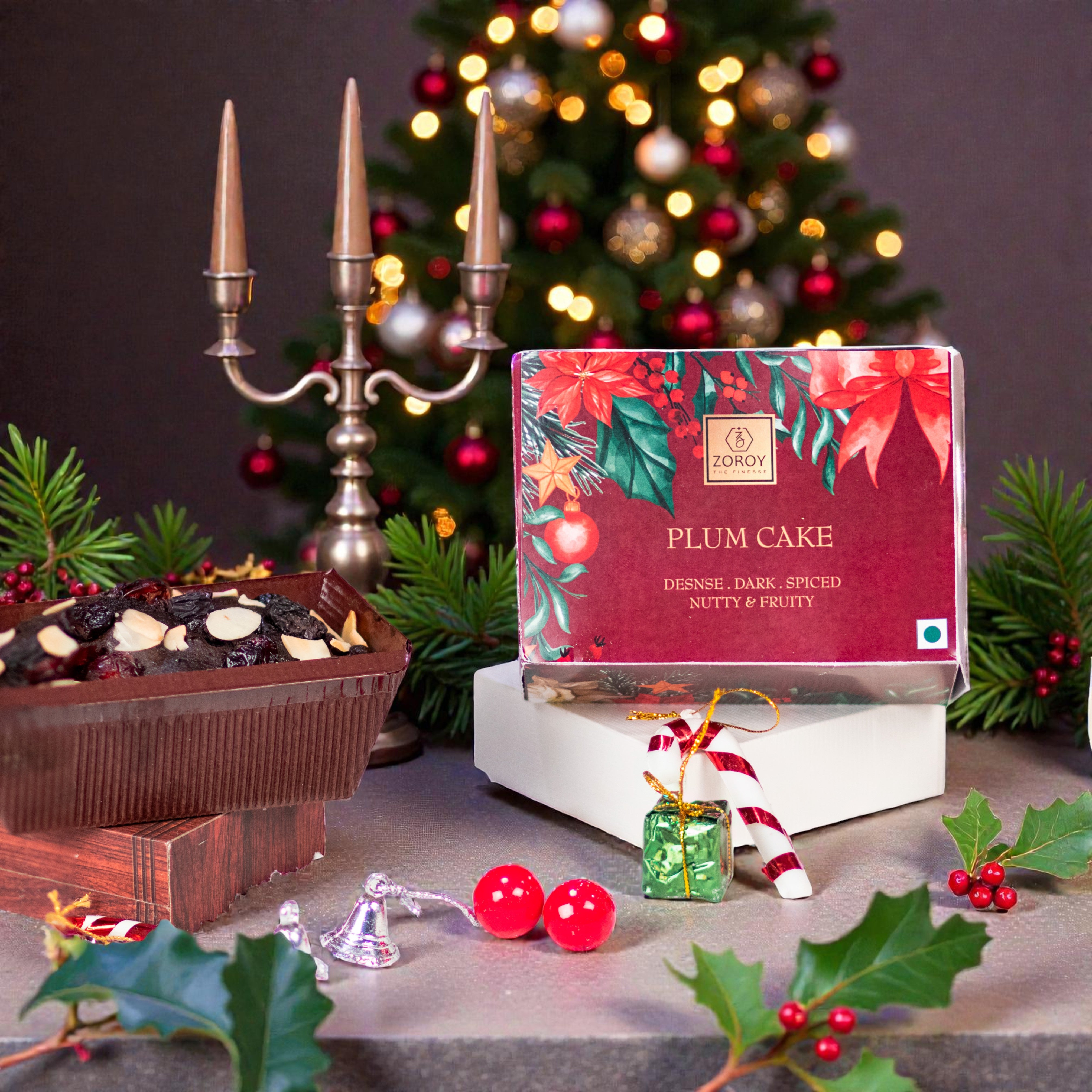 ZOROY Luxury Chocolate Delicious Rich Eggless Plum cake Mixed With Dry Fruits - 175 Grams 100% Veg