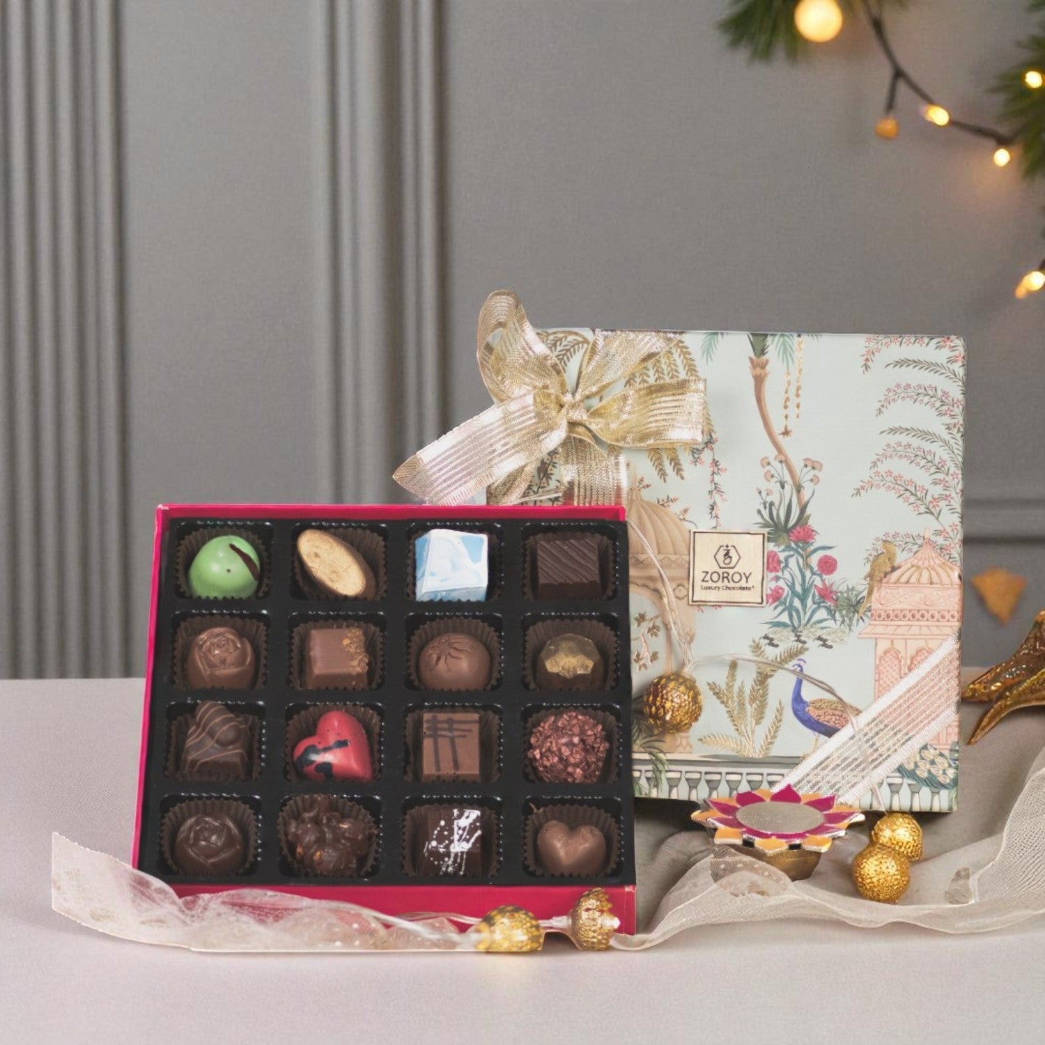 ZOROY Diwali special gift box of 16 assorted chocolates