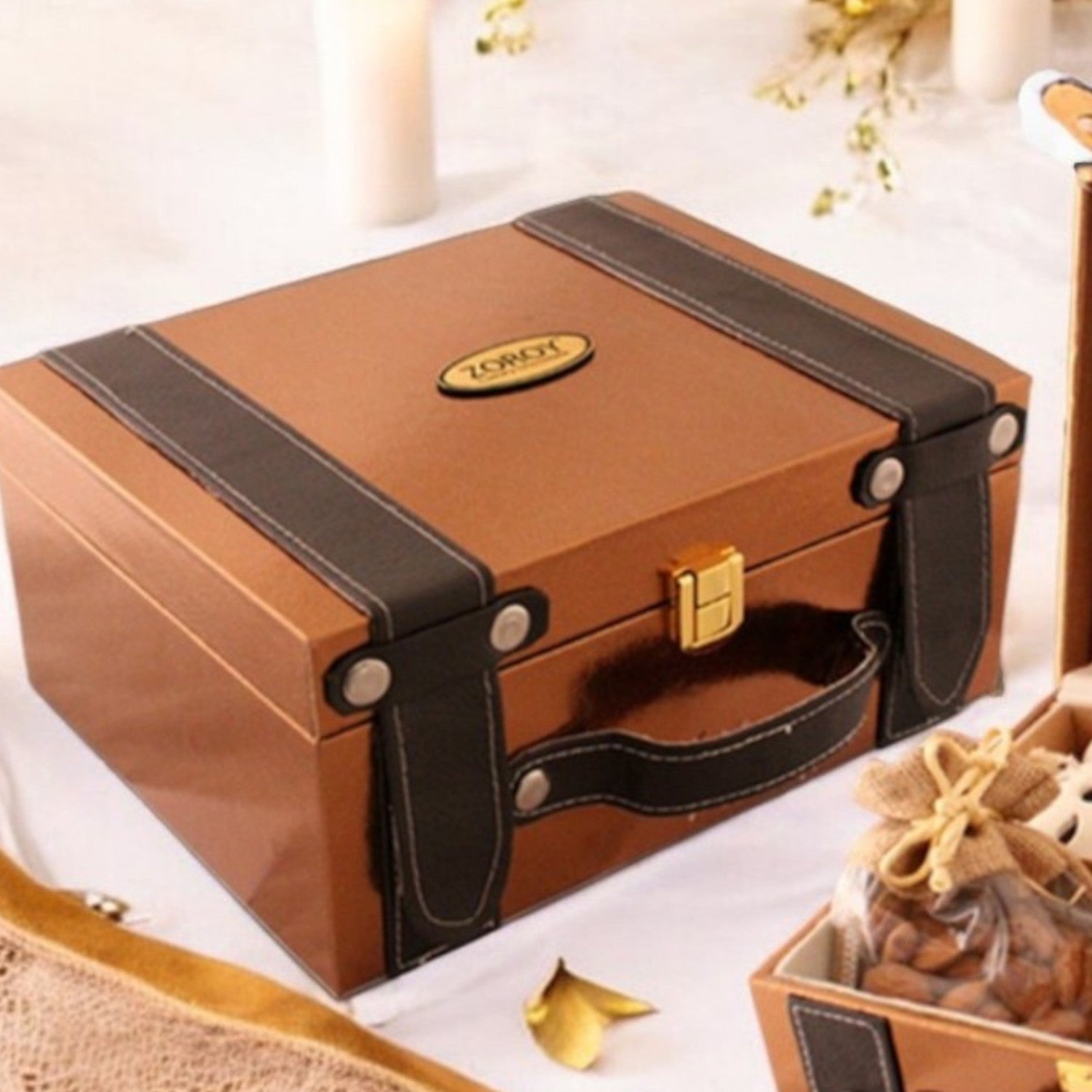 Diwali Mini suitcase hamper of chocolates, dry fruits and other goodies