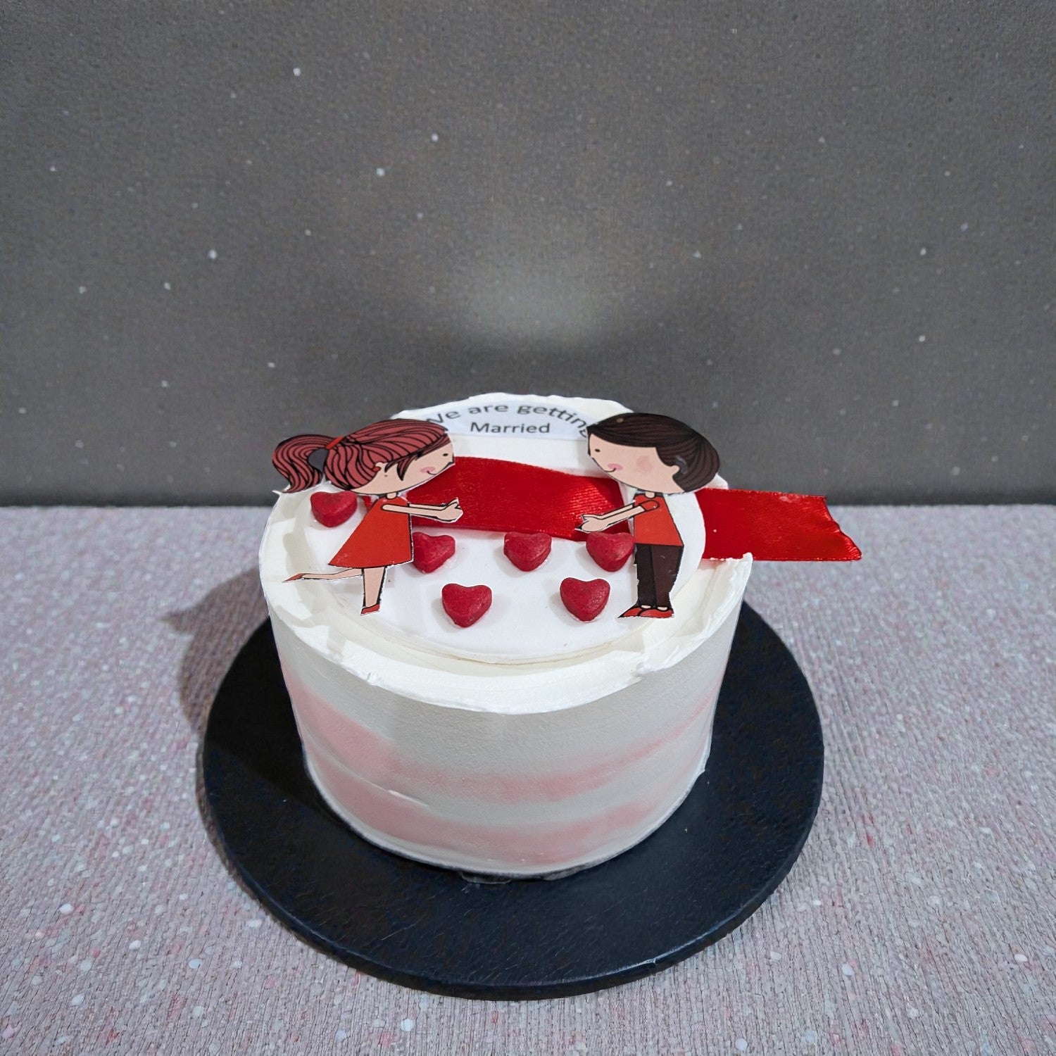 Couple coming closer theme cake