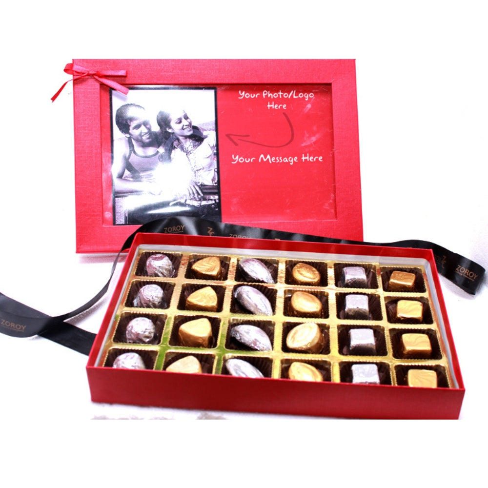 ZOROY Chic Red Personalized Gift Box with 24 chocolates