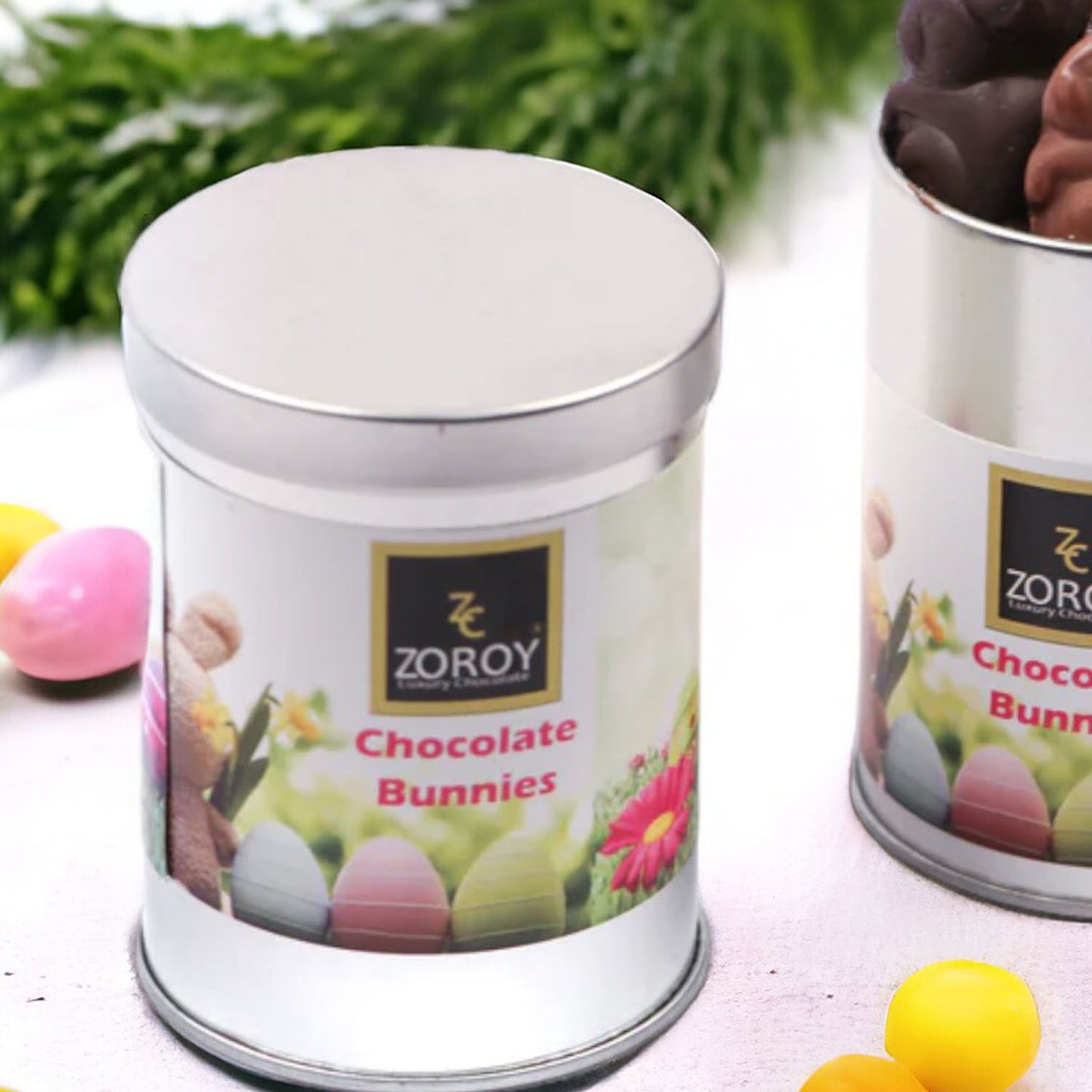 ZOROY Easter Bunny Chocolate with reusable Tin Gift Pack - 132 Gms
