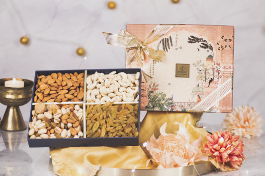 ZOROY Diwali Gift Box with 500 Gms Assortment Of Almond Raisins Cashews And Mix Dry Fruits Combo Pack
