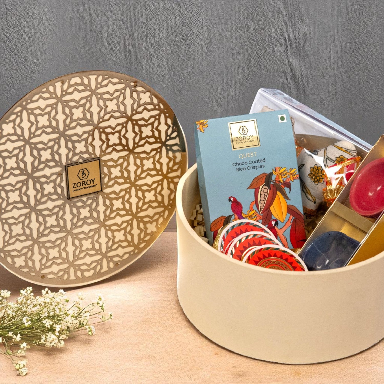 ZOROY Harvest of Gold Luxury Hamper – Wooden Keepsake Box with Chocolates, Ceramic Diyas & Usable gift | Diwali premium  Corporate Bulk & Family Gift