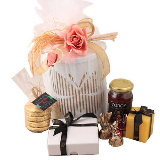 ZOROY Reusable Butterfly Lantern with chocolates, candles, honey and cookies Gift Combo Hamper