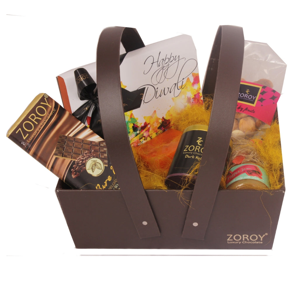 Leather finish Basket Hamper with assorted goodies