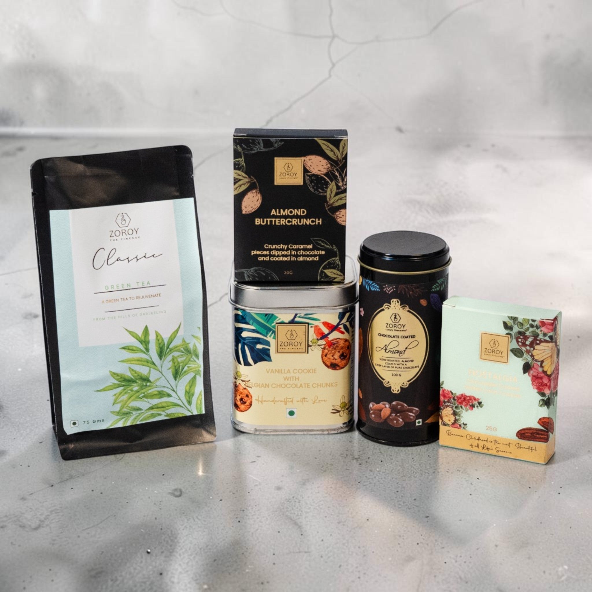 ZOROY Gourmet Tray with Cookies, Chocolates,  Nuts & tea