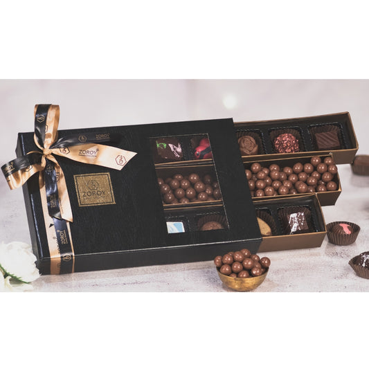 ZOROY Black Beauty Box with chocolates cookies and dry fruits Combo Gift Box