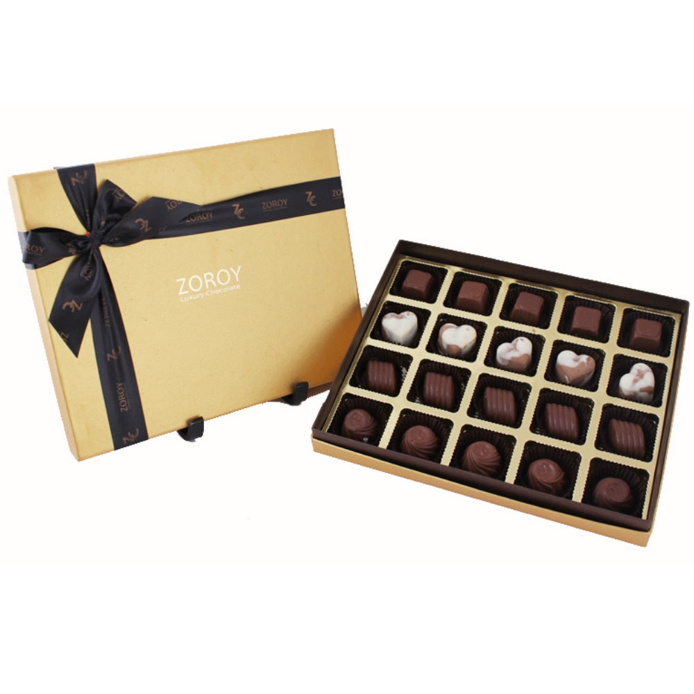 ZOROY Box of 20 Assorted Delite Milk chocolate pralines Gift Box - (220 Gms)