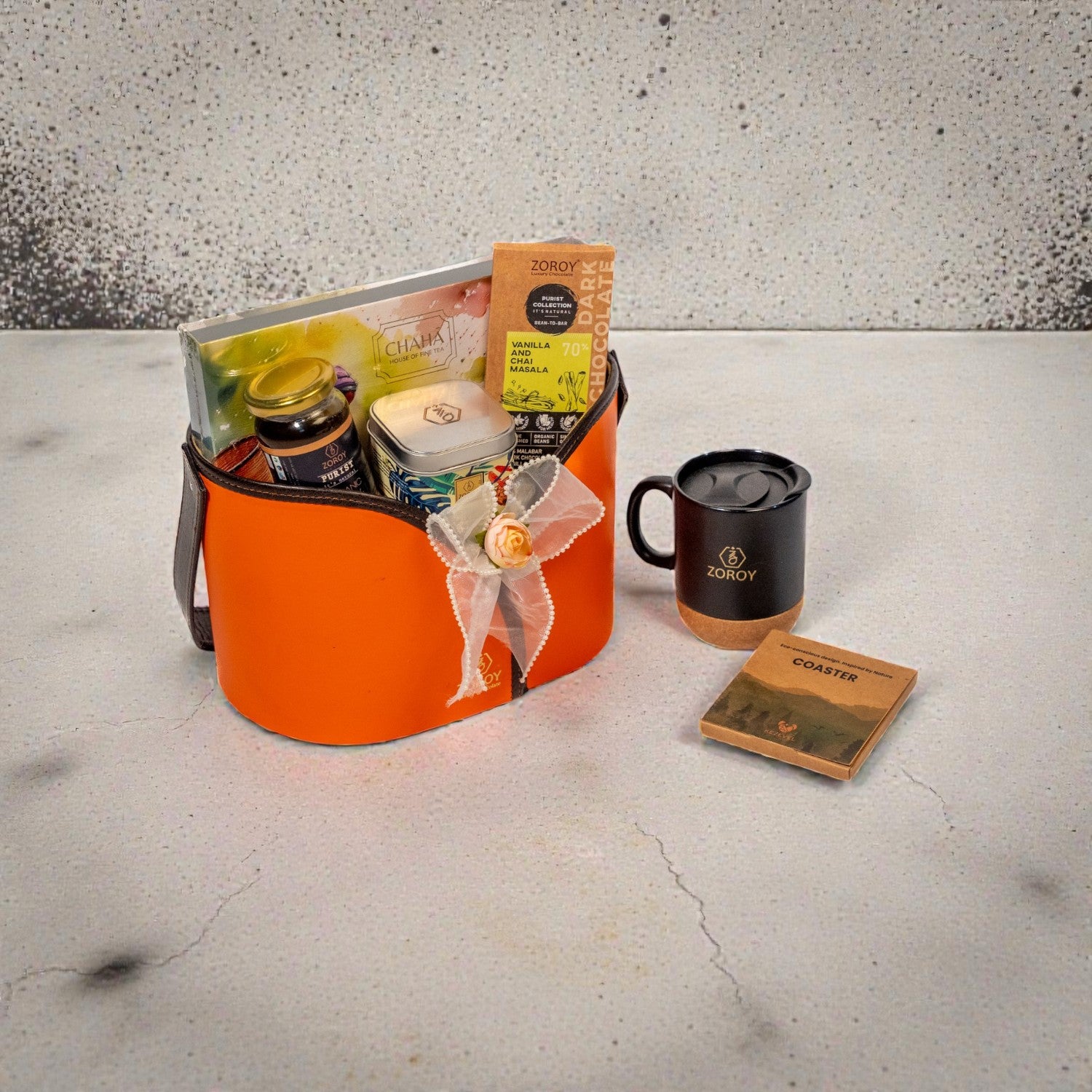 ZOROY CHA – The Tea Treasure Luxury Tea Gift Hamper | Floral Teas, Honey, Cookies & Travel Mug Gift Basket