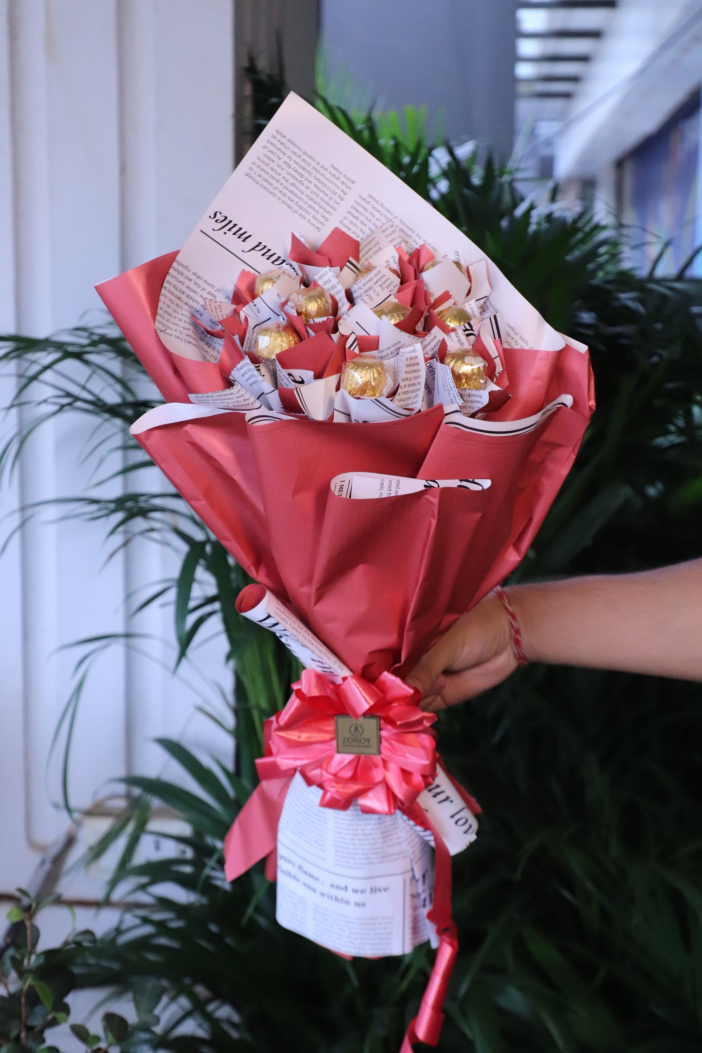 Chocolate Hand Crafted Classic Bouquet with 10 chocolates - Bangalore Only