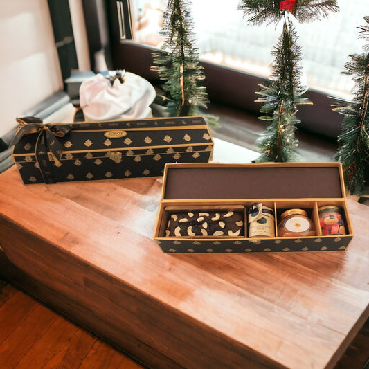 ZOROY Christmas Long Box of Plum cake, cocoa almond butter, jelly , dried fruit