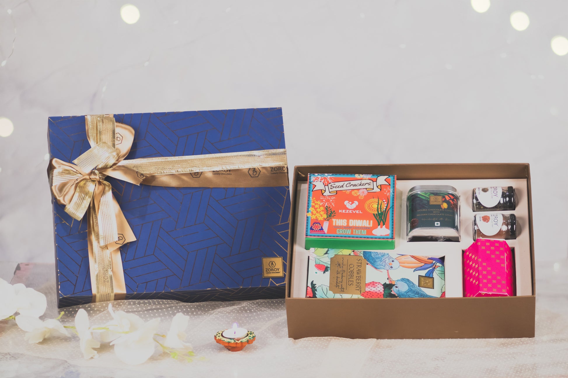 ZOROY Eco Friendly Diwali Seed Cracker Gift Box Hamper With Assorted Goodies Combo Pack