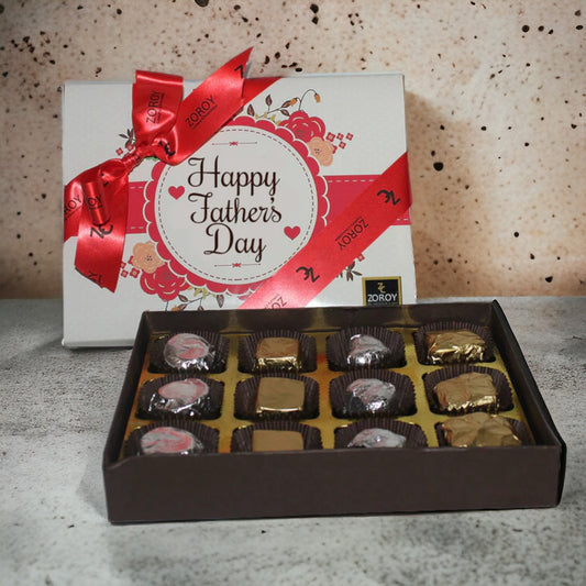ZOROY Father's Day Assorted Chocolate Gift Box of 12 - 132 Gms