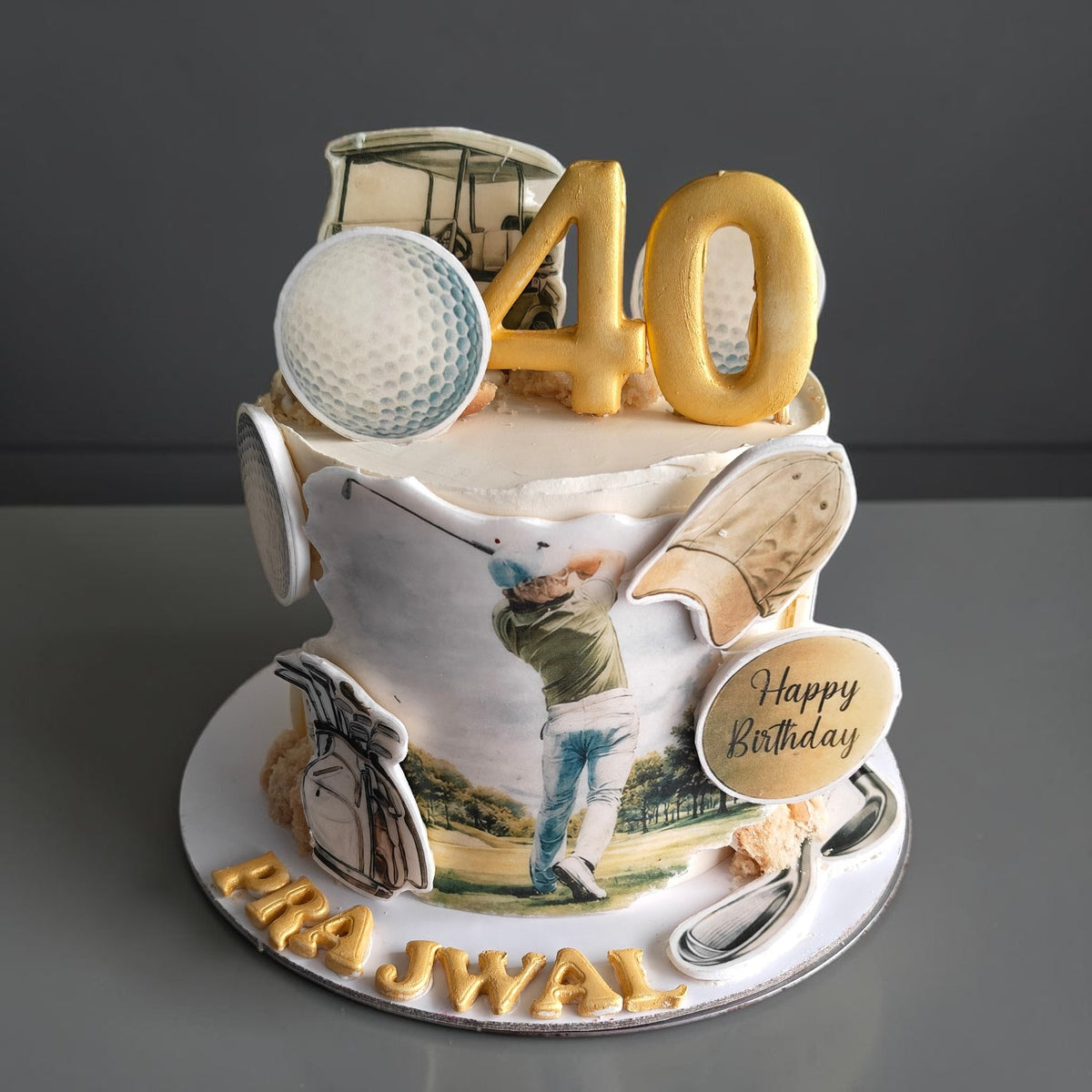 Golf Theme 40th Birthday Cake