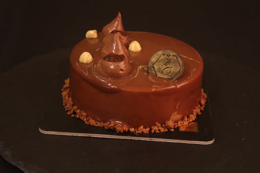 ZOROY Eggless Belgian chocolate Rocher hazelnut cake - Half Kg