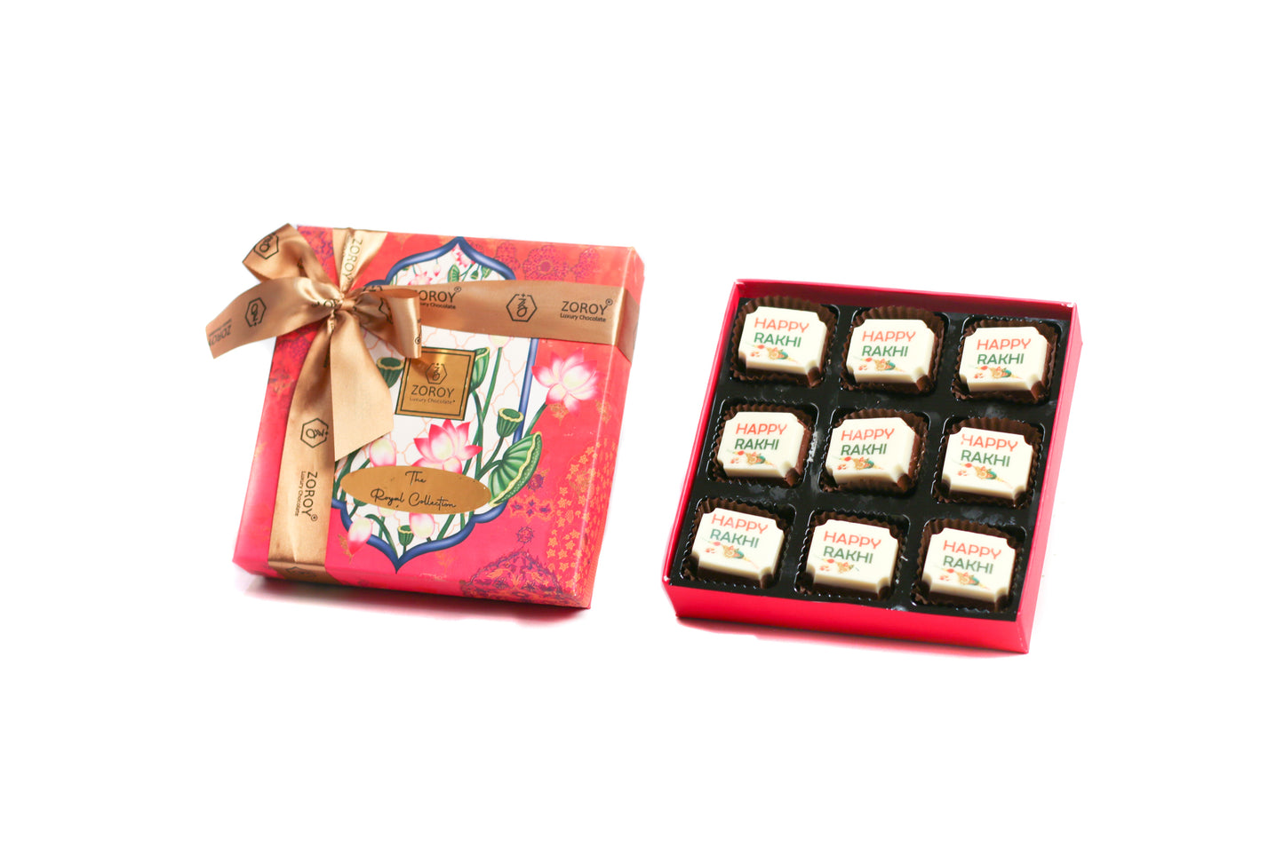 ZOROY Luxury Chocolate Rakhi Gift | Double decker box HAPPY RAKSHABANDHAN Message Chocolate | Rakhi Gift for Sister | Rakhi gift for brother Bhabhi | Rakhi gift combo | rakhi chocolate pack | Rakshabandhan gift | 170g