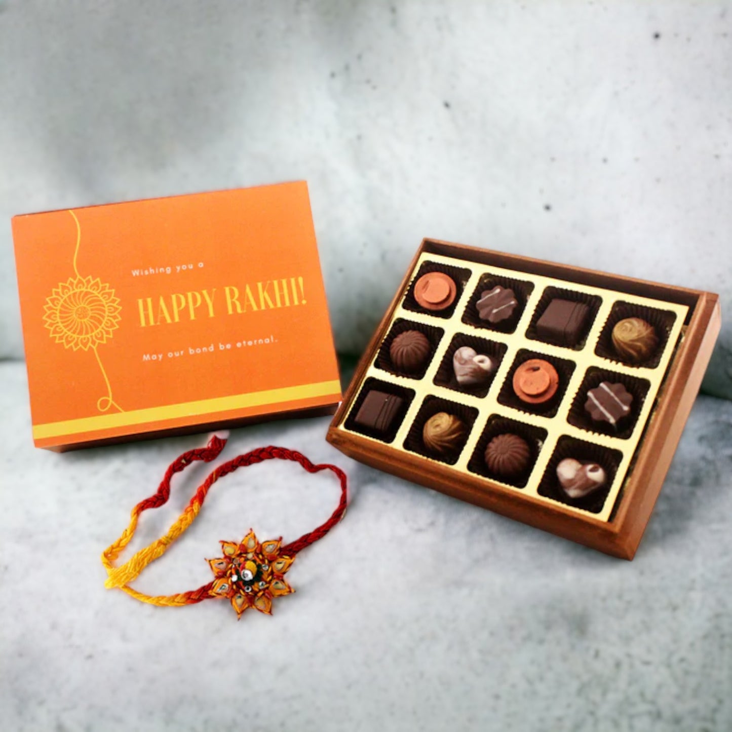 ZOROY Luxury Chocolate Rakhi Chocolate Gift for Brother | Wood Box | Rakhi Gift for Brother and Bhabhi | Rakhshabandhan gift for sister| Rakhi gift combo | rakhi chocolate pack | Complimentary Rakhi