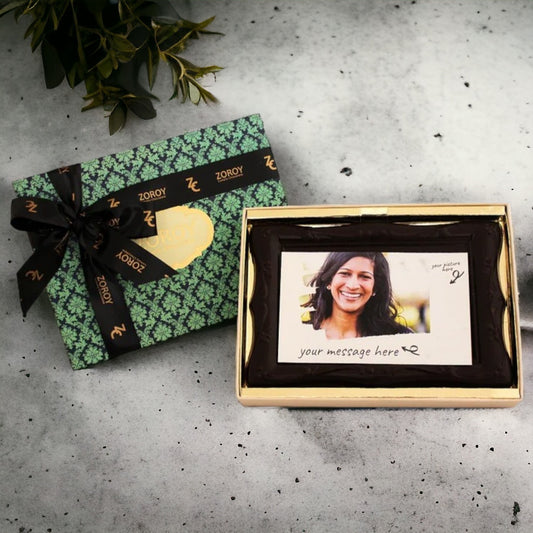 ZOROY Photo frame chocolate with edible photograph Gift Box - 200 Gms
