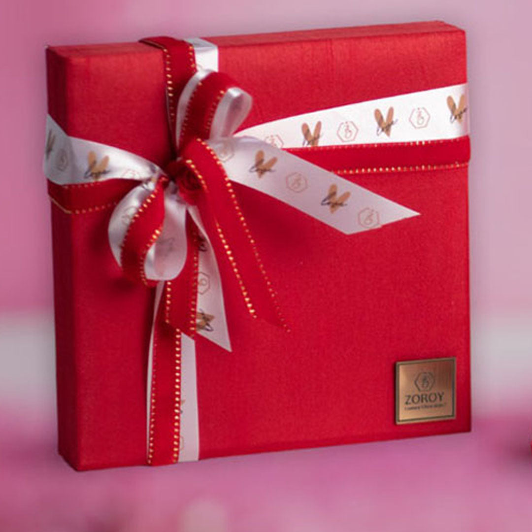 ZOROY LUXURY CHOCOLATE Red Silk Box with Valentines special chocolates and teddy bear For Girlfriend | Boyfriend Anniversary Gifts For Wife | Husband | Love Chocolates | Chocolate Hamper