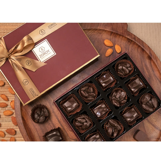 ZOROY 59% Vegan Dark Sugarfree Chocolates | No added Sugar | No Maltitol | Stevia Sweetened | 12nos