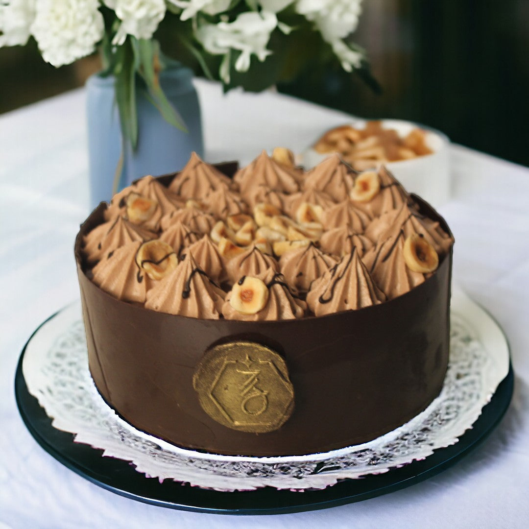 ZOROY Sugarfree Eggless Belgian Choco Hazelnut Praline cake