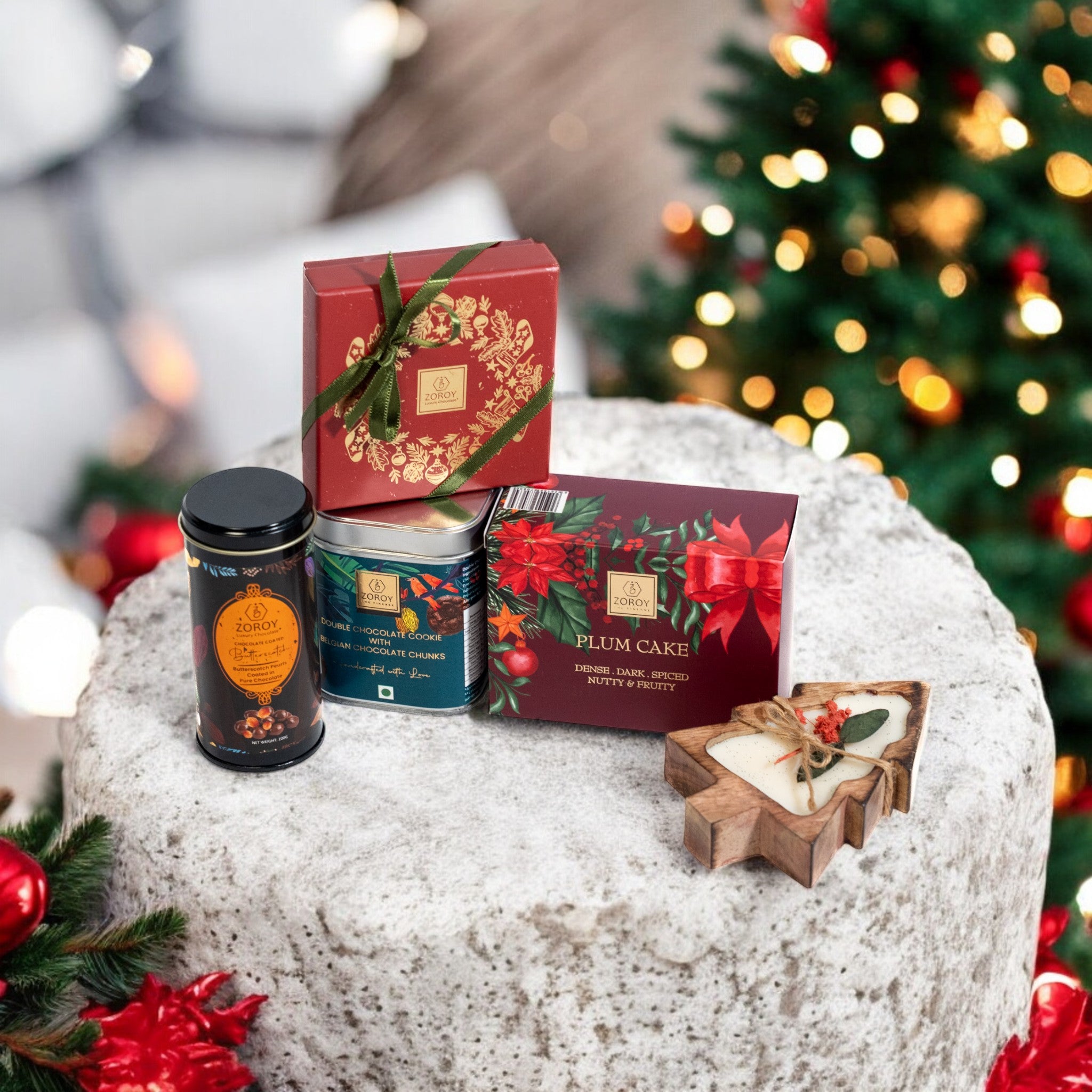 ZOROY The Fable Collectible Christmas Gift Hamper | Book-Shaped Keepsake Box with Plum Cake, Cookies, Chocolates, Nuts & Soy Candle | Premium, Secret Santa & Corporate Gifting