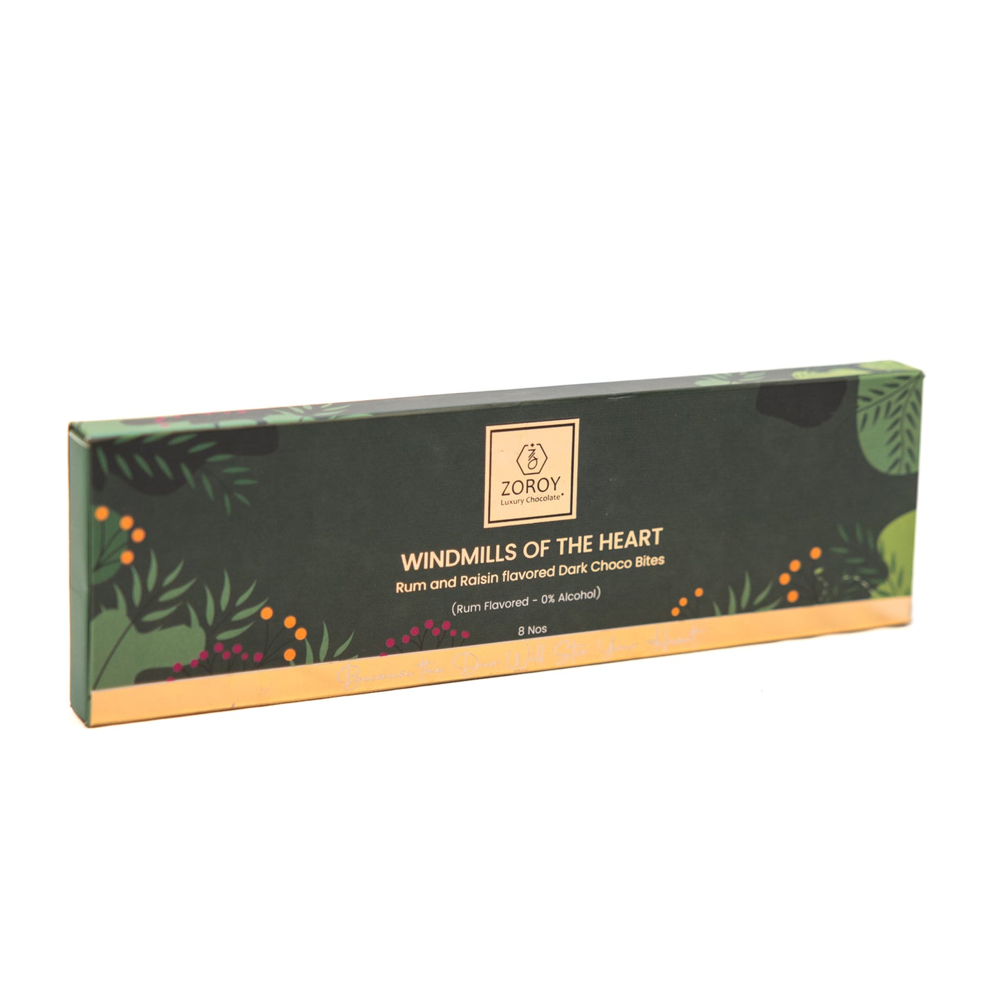Zoroy Windmills Of The Heart Box With Rum and Raisin Flavored Dark Choco Bites 50g | International Women's Day |