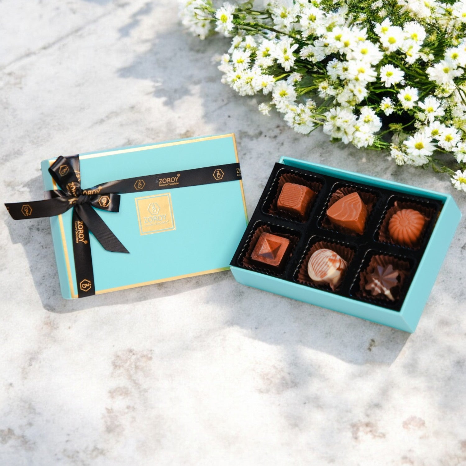 ZOROY Assorted Delite Choco Pralines Chocolate Box of 6