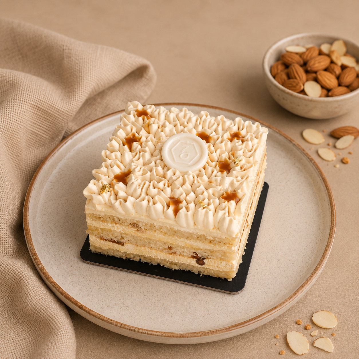 Butterscotch Almond Praline Eggless Cake 250g | ZOROY