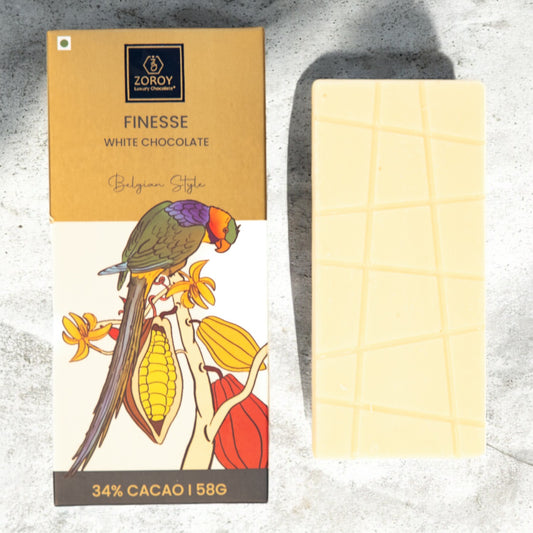 ZOROY Pure Belgian Couverture White Chocolate Bar - 100gms