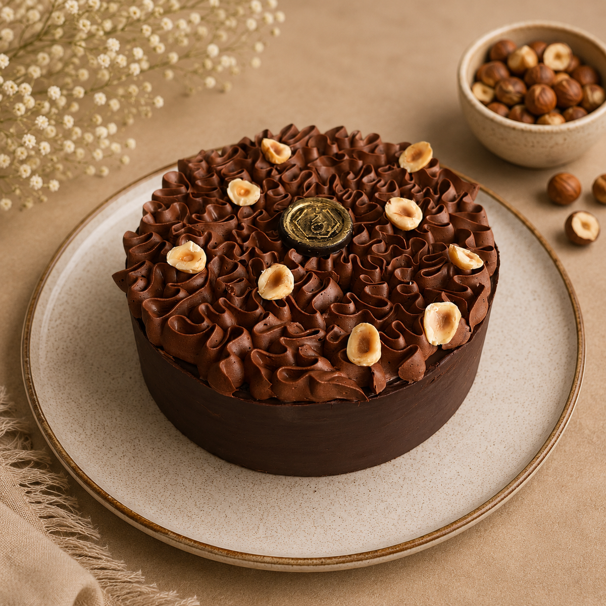 ZOROY Sugarfree Eggless Belgian Choco Hazelnut Praline cake