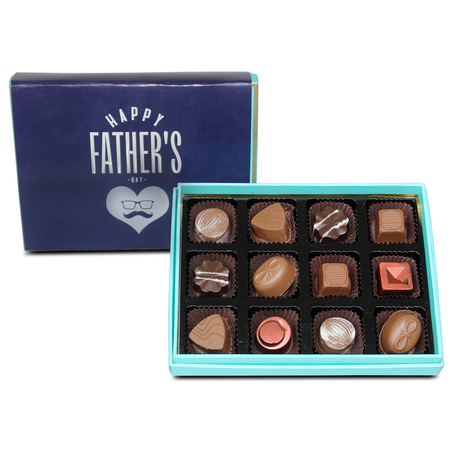 ZOROY Father's Day Assorted Chocolate Gift Box of 12 - 132 Gms