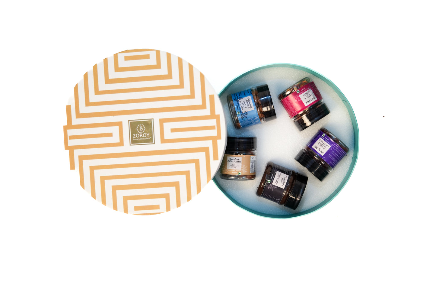 ZOROY Luxury Chocolate 5 Sampler Box – Salted Roasted Almonds (50g), Mixed Berries (50g), Crunchy Chocolate Jam (100g), Seed Nut Trail Mix (100g), Chocolate Coated Nuts (50g)- Perfect for Gifting on any occasion