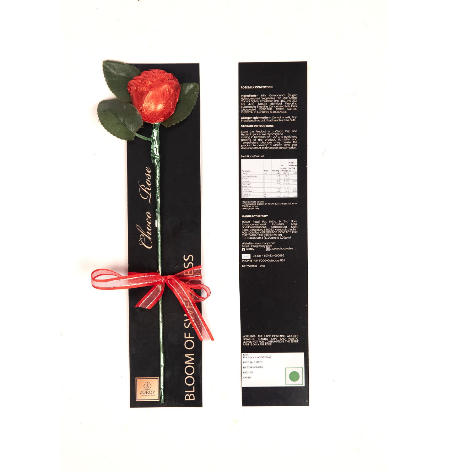 ZOROY Edible Choco Rose | Premium Belgian Chocolate Rose | Best Gift for Women’s Day, Anniversary, Birthday, Valentine’s Day & Special Occasions | Luxury Handcrafted Chocolate Flower in Elegant Gift Box