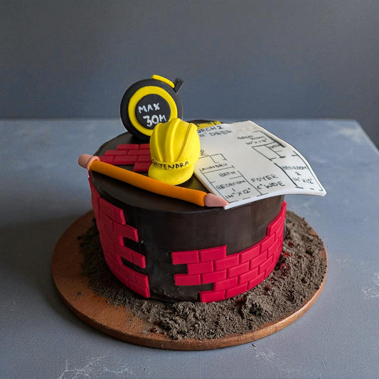 Construction theme cake