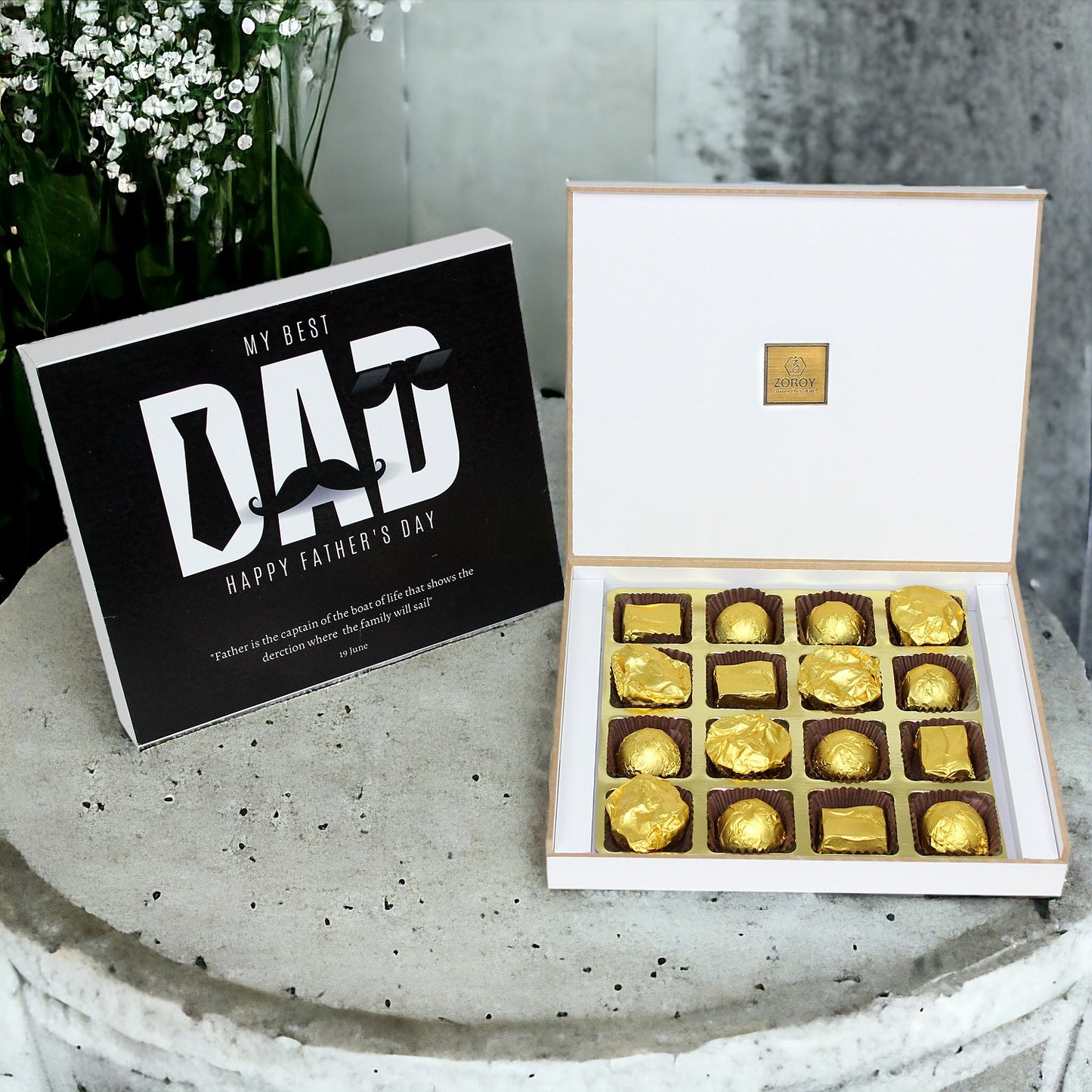 ZOROY Fathers Day special 59% Vegan Dark Sugarfree Chocolates | No added Sugar | No Maltitol | Monk Fruit Sweetened | 16nos