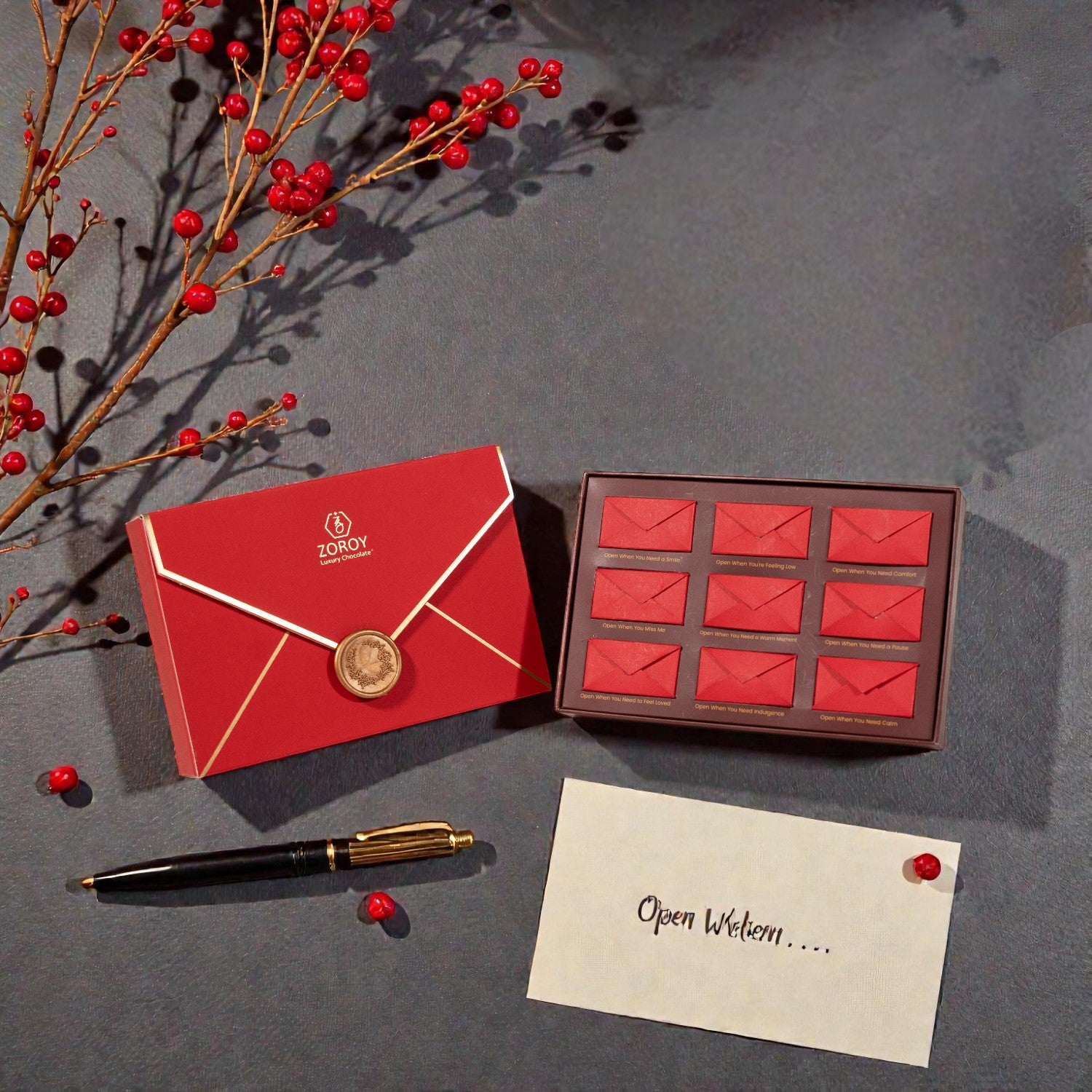 ZOROY Love Letters Chocolate Gift Box – 9 “Open When” Message Chocolates | Romantic Gift for Him & Her| Valentine edition