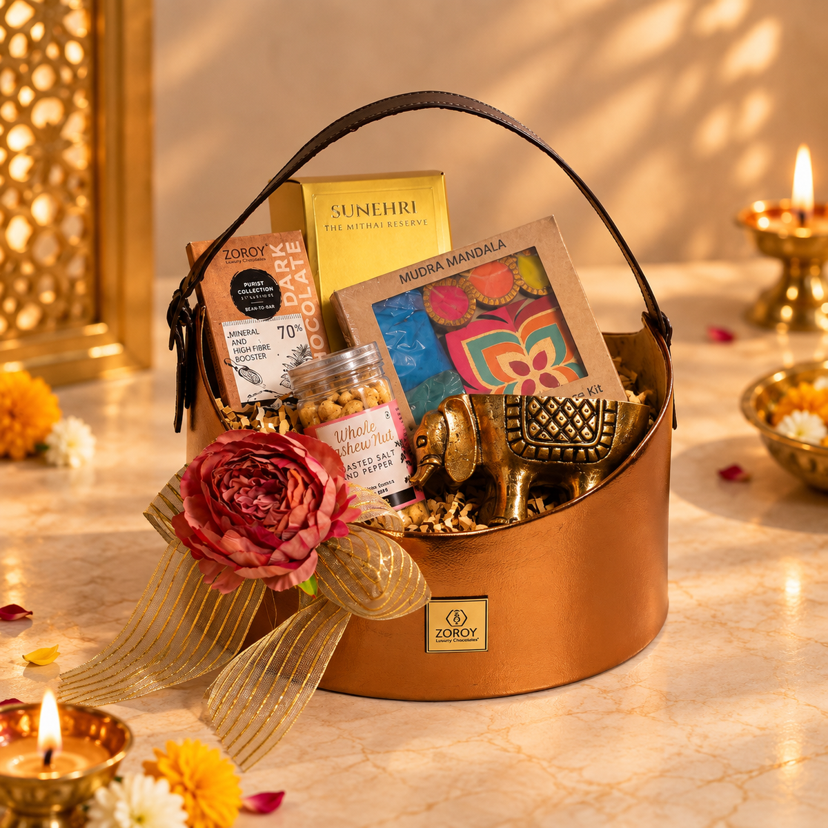 ZOROY Prestige Premium Gift Hamper | Gourmet Chocolates & Pepper Cashews | Diwali, Corporate & Bulk Gifting**"