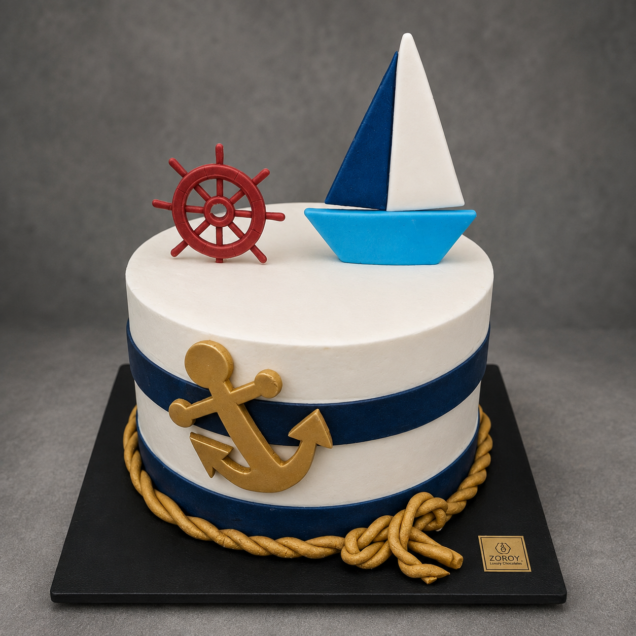 Nautical Sailboat Theme Birthday Cake