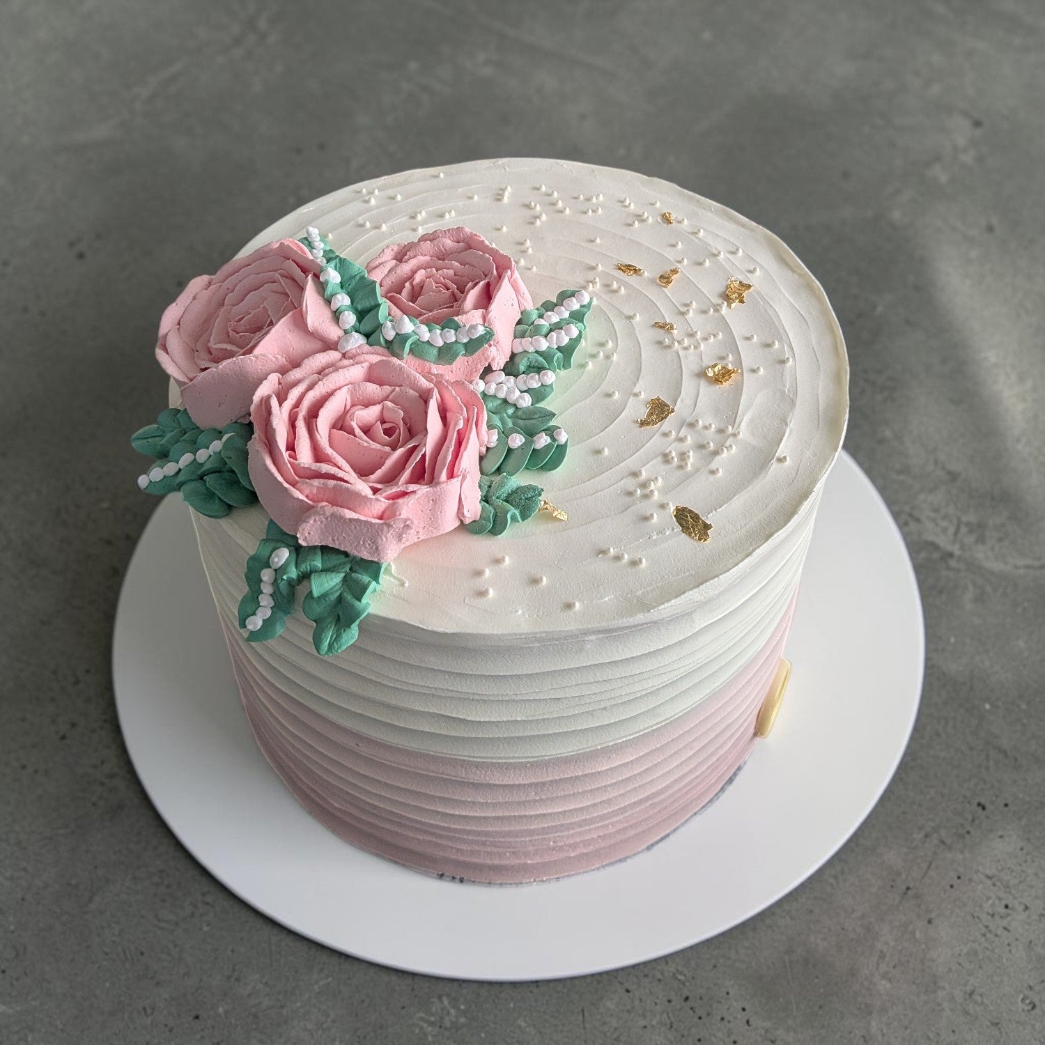 Pink Floral Birthday & Anniversary Theme Cake