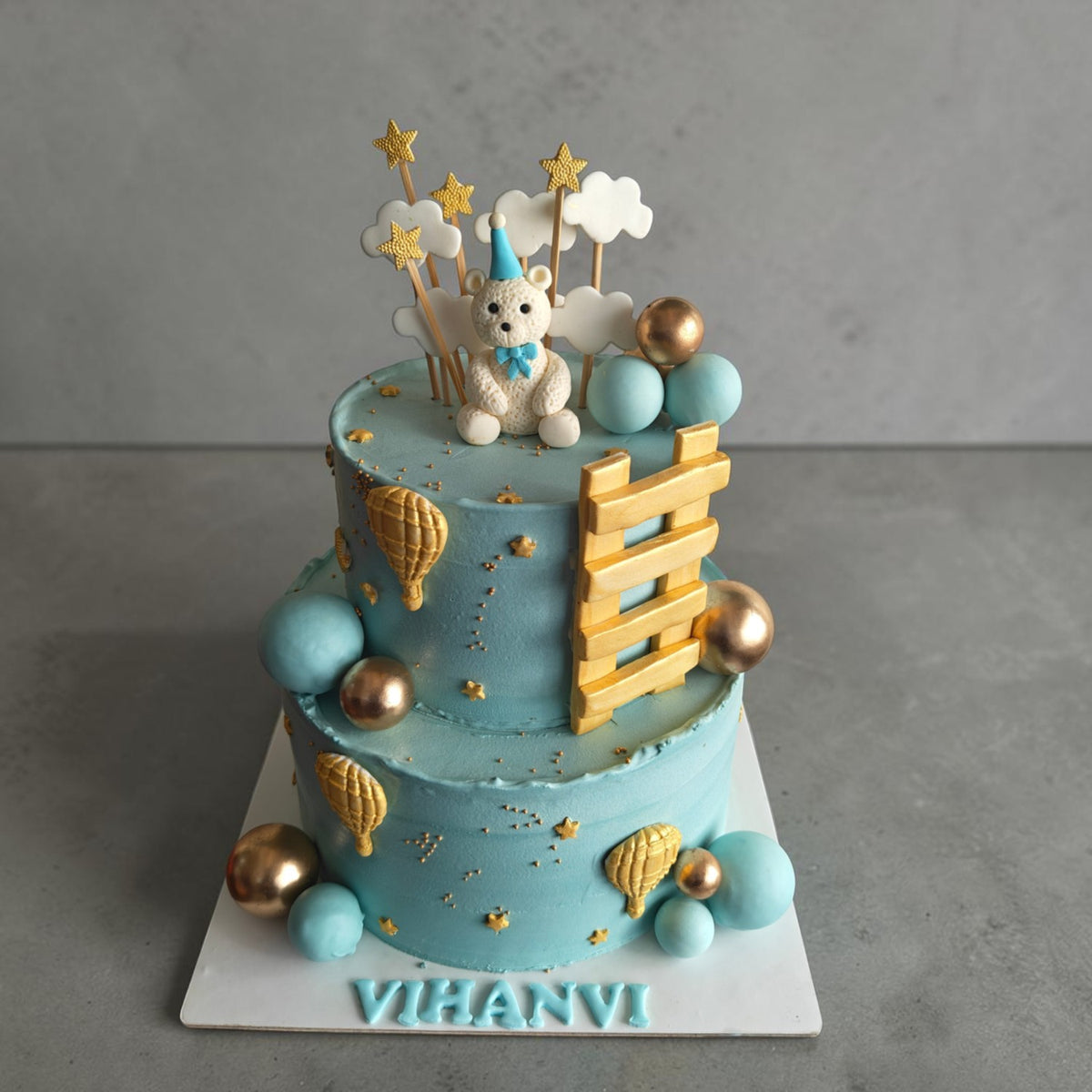 Teddy Bear & Stars Theme Birthday Cake