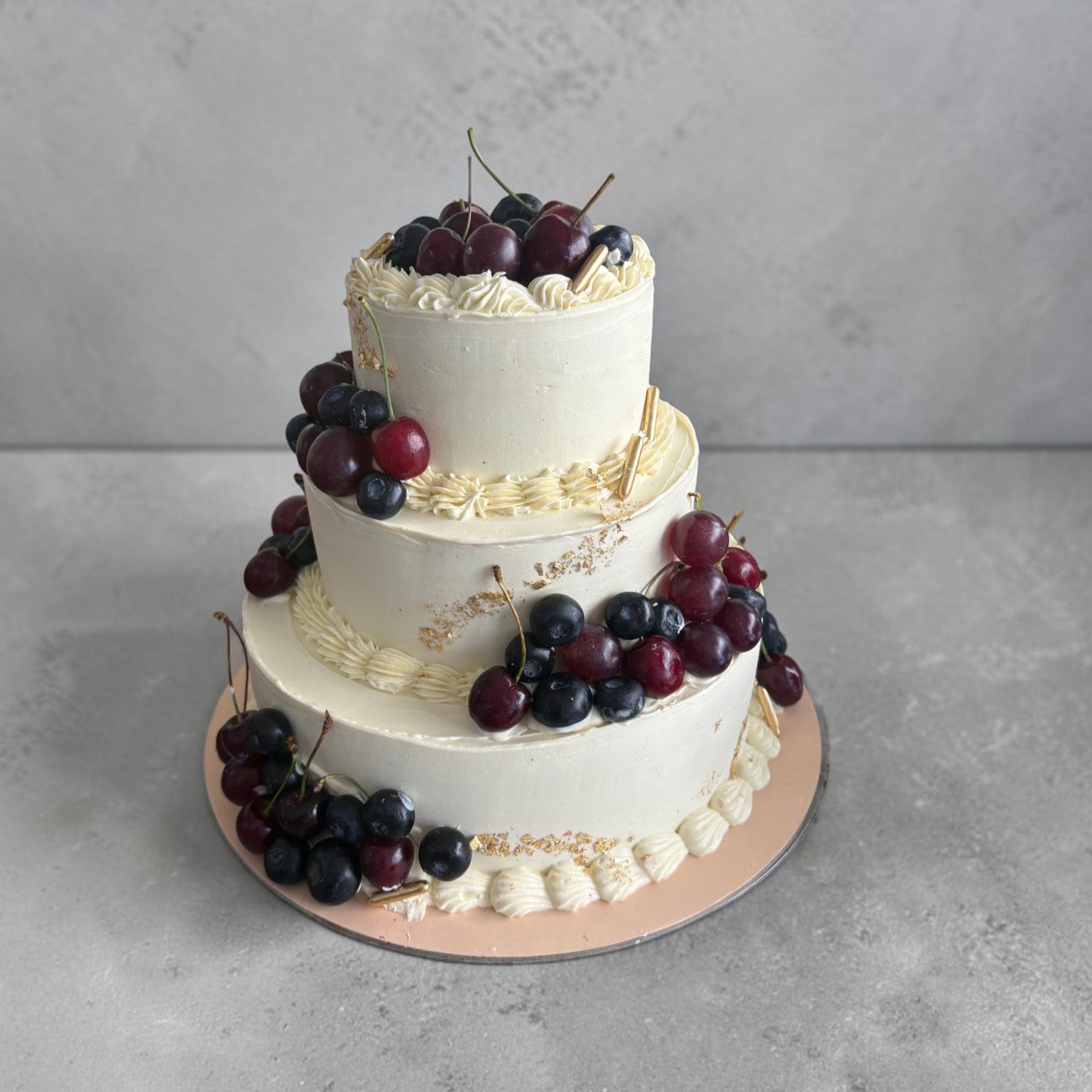 Three-Tier Berry Celebration Theme Cake