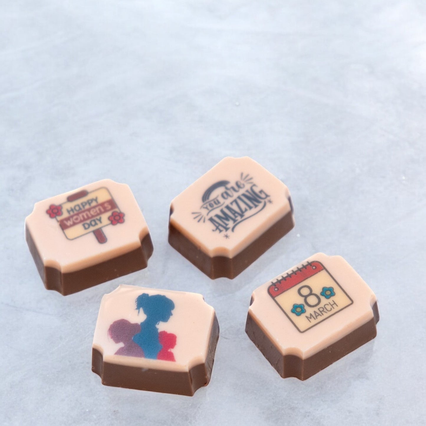 Zoroy Luxury Chocolate Box of 4 choco delight | International Women's Day | Printed chocolates |