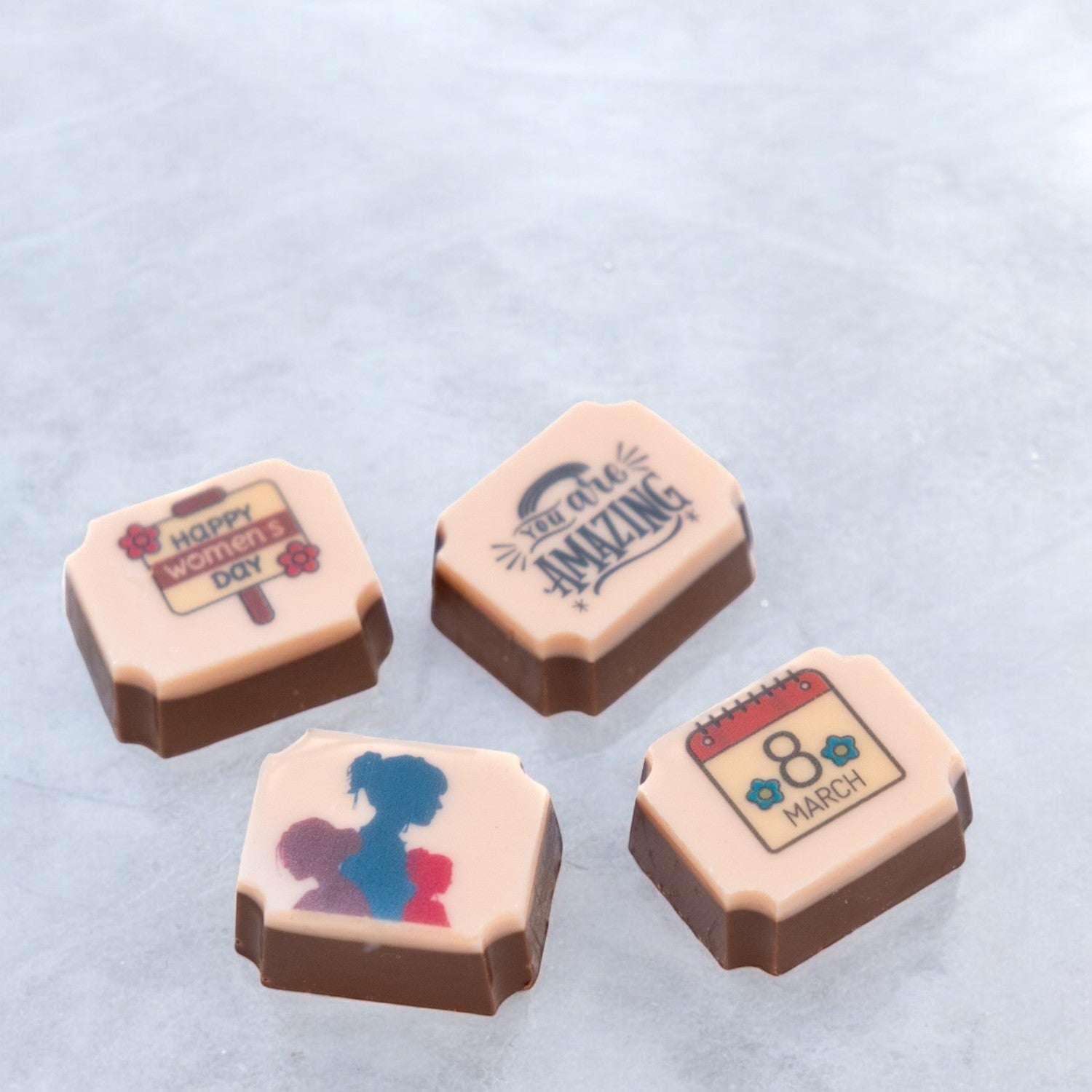 Zoroy Luxury Chocolate Box of 4 choco delight | International Women's Day | Printed chocolates |