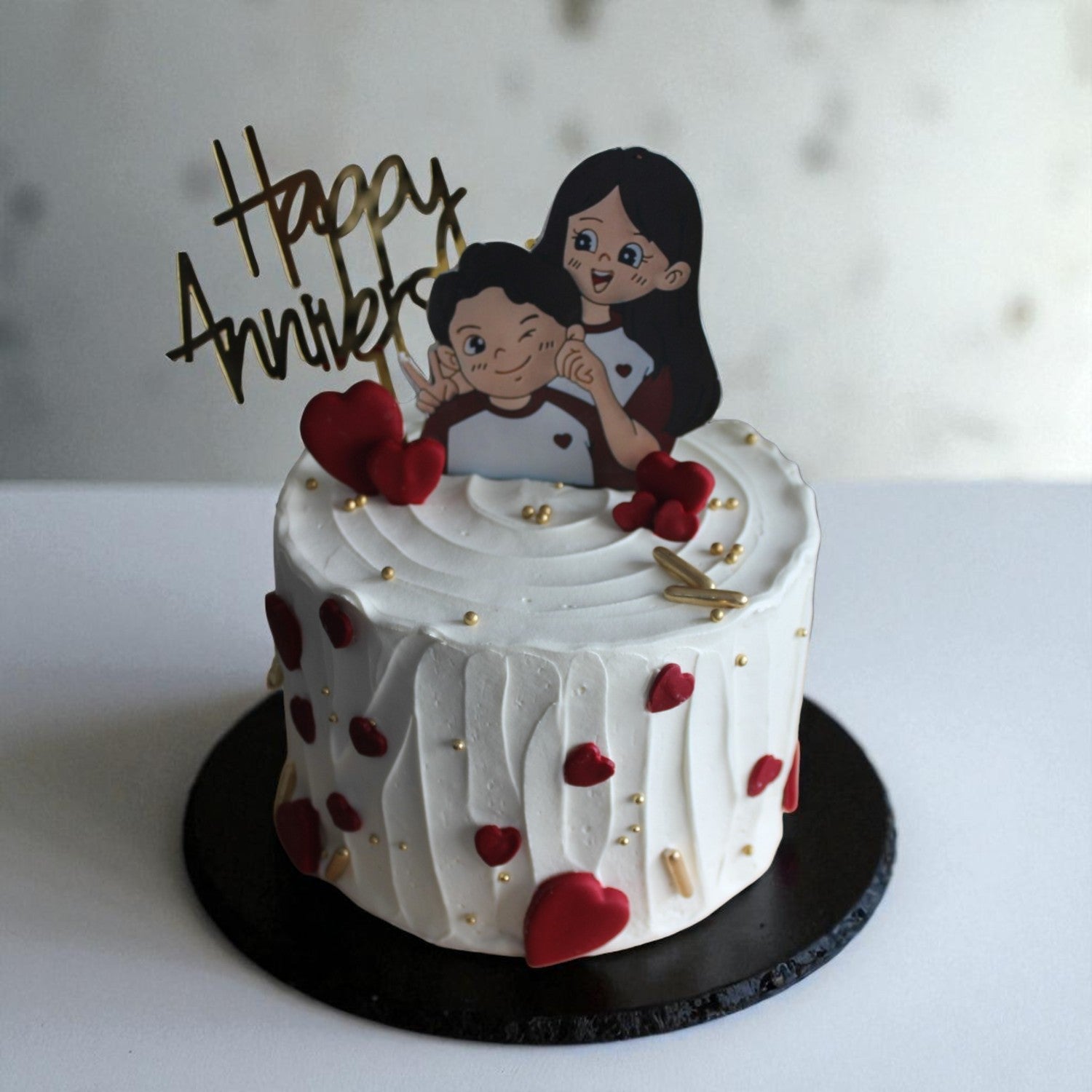 ZOROY Cute Couple Anniversary Theme Cake
