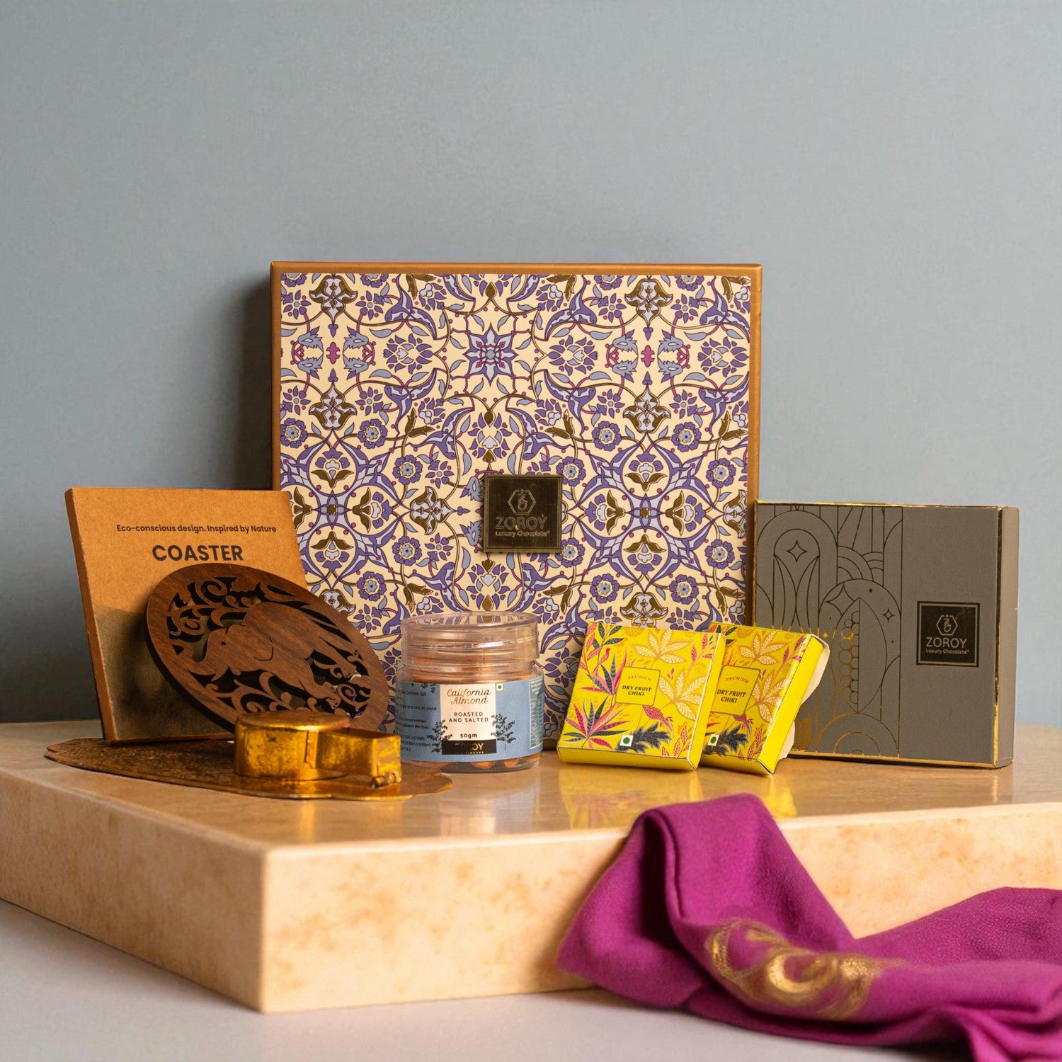 ZOROY Neel Seasonal Hamper |Festive Gift Box with Chocolates, Nuts & Usable Home Décor Gift | Premium Diwali & Bulk Corporate Gift Box