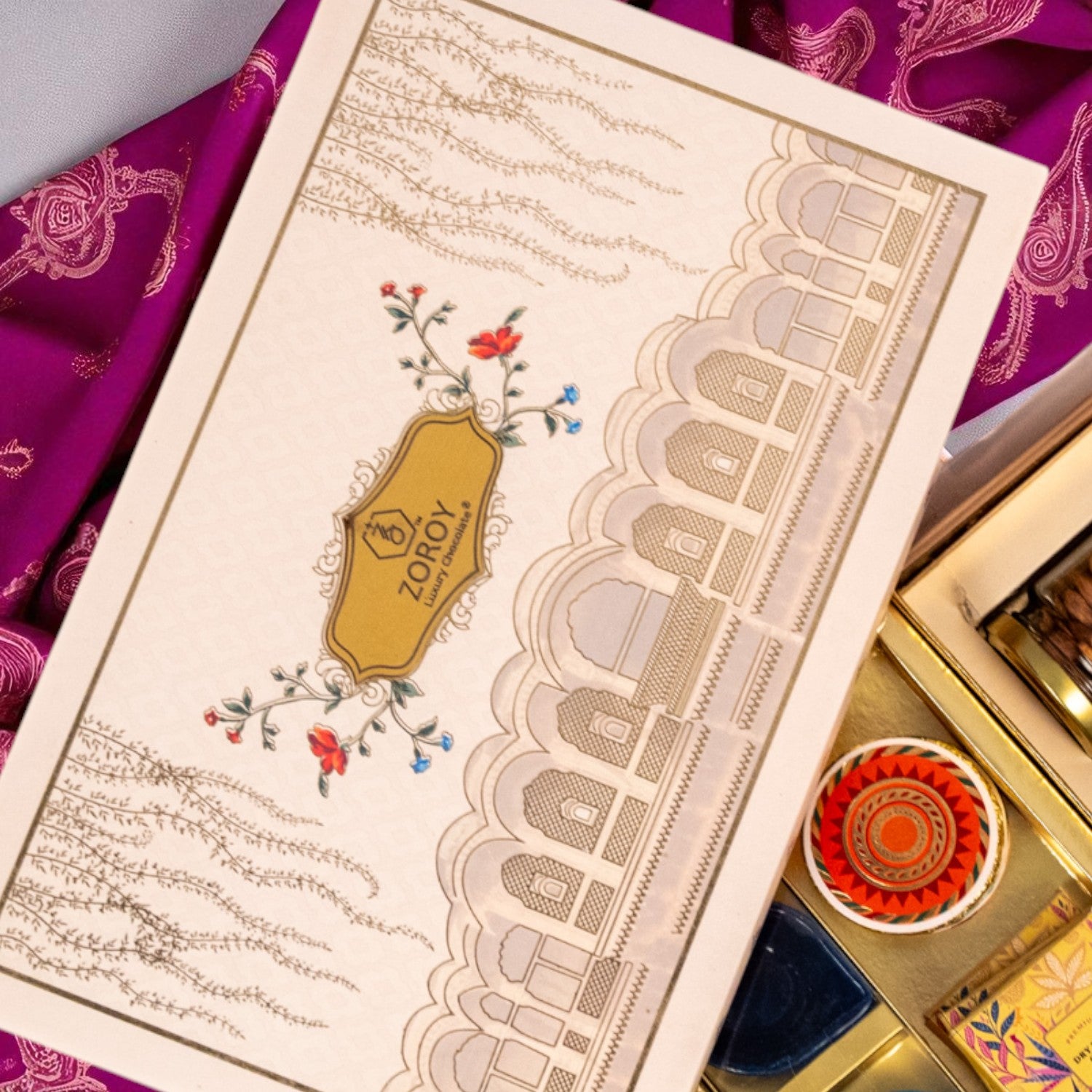 "ZOROY The Rajmahal Hamper Season 2 | Festive Gift Box with Almonds, Cashews, Chocolates & DiyasPremium Diwali & Bulk Corporate Gift Box "